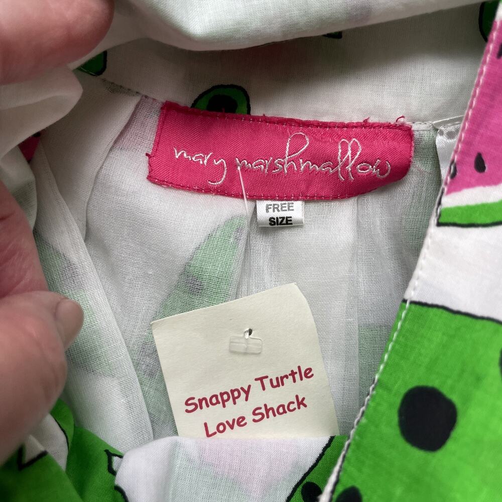 Mary Marshmallow Womens Snappy Turtle Wrap Skirt Free Size Puppy Watermelon Nwt View 5